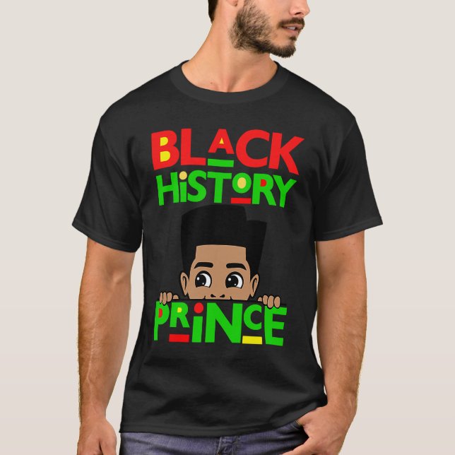 Black History Prince Melanin Boy Son Bruh Brown Sk T Shirt (Framsida)