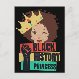 Black History Princess Melanin Girl Magic Helg Vykort
