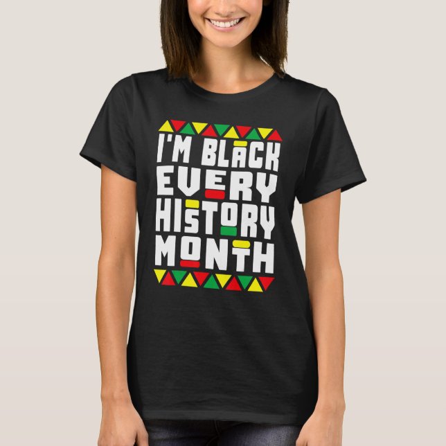 Black History pyjamas Afro Tee Jag är svart varend (Framsida)