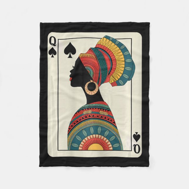 Black History Queen Melanin African American Junet Fleecefilt (Framsidan)