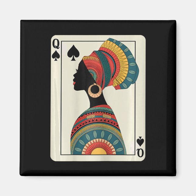 Black History Queen Melanin African American Junet Magnet (Framsidan)