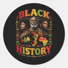Black History Runt Klistermärke