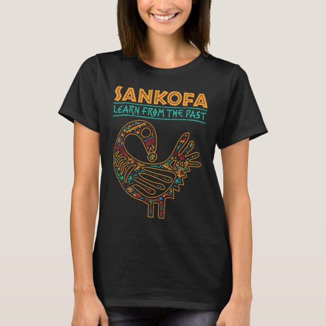 Black History Sankofa African Bird Junetelfte T Shirt (Framsida)