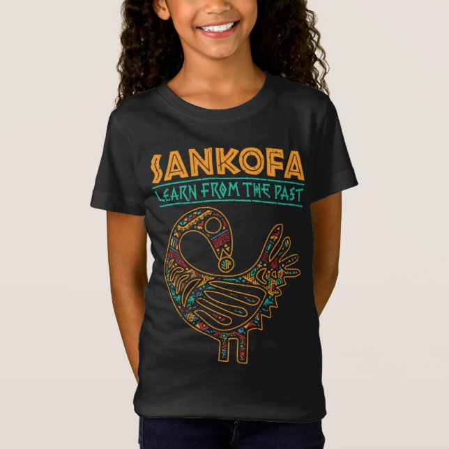Black History Sankofa African Bird Junetelfte T Shirt (Framsida)