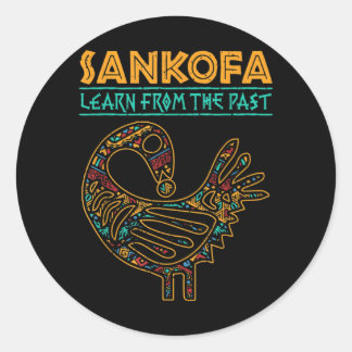 Black History Sankofa African Bird Junth Runt Klistermärke
