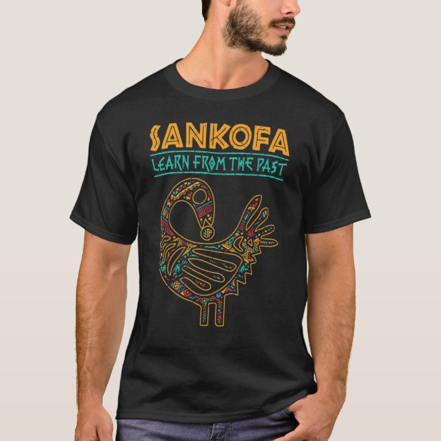 Black History Sankofa African Bird Symbol Inspirat T Shirt (Framsida)