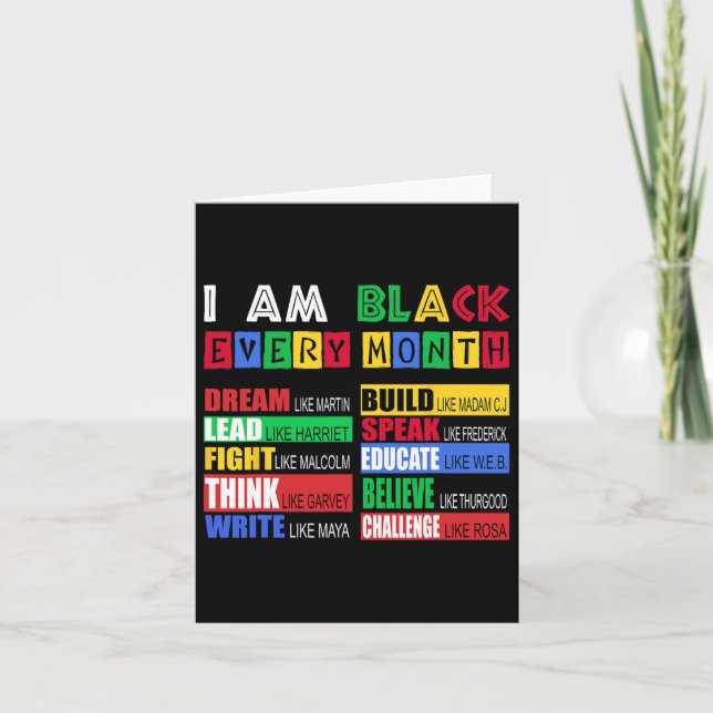 Black History Shirts-i am Black Varje månad, Bhm M Kort (Framsida)