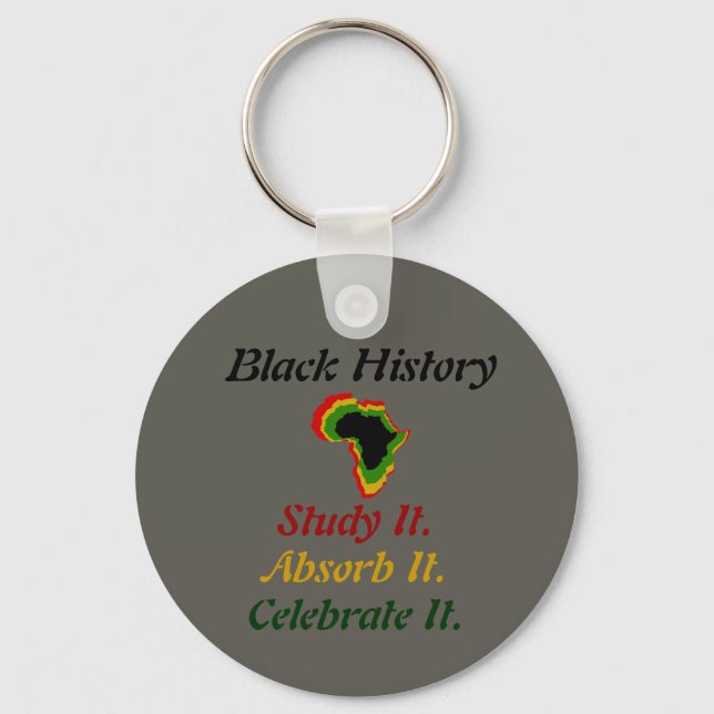 "Black History - Study/Absorb/Celebrate" Nyckelring (Framsida)