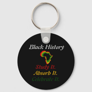 "Black History - Study/Absorb/Celebrate" Nyckelring