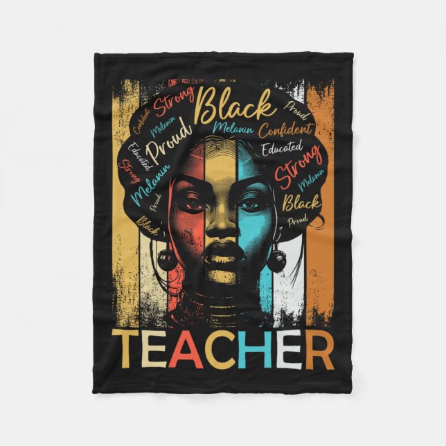 Black History Teacher African American Women Dashi Fleecefilt (Framsidan)