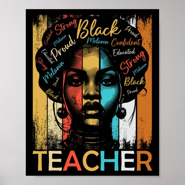Black History Teacher African American Women Dashi Poster (Framsidan)