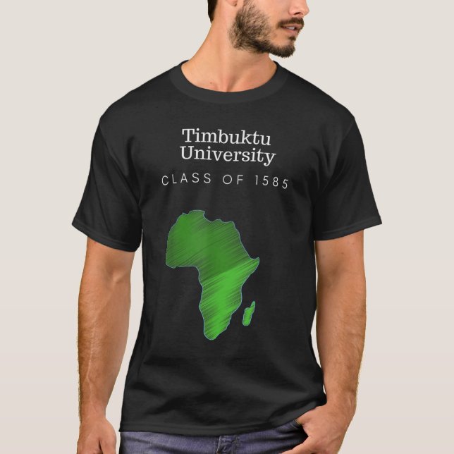 Black History Timbuktu Universiteten T Shirt (Framsida)