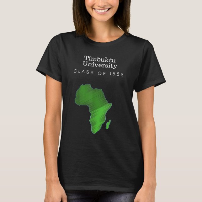 Black History Timbuktu Universiteten T Shirt (Framsida)