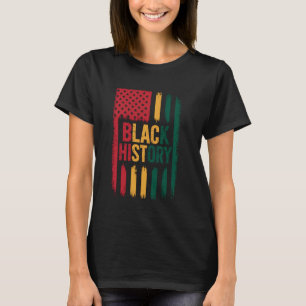 Black History US Flagga African American Patriot M T Shirt