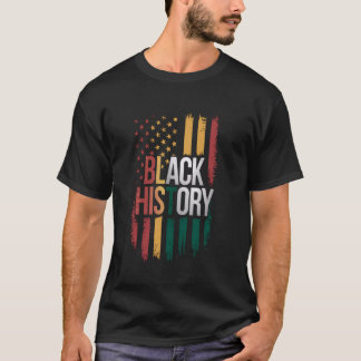 Black History US Flagga African American Patriot M T Shirt
