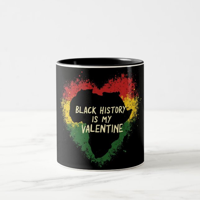 Black History Valentine Två-Tonad Mugg (Center)