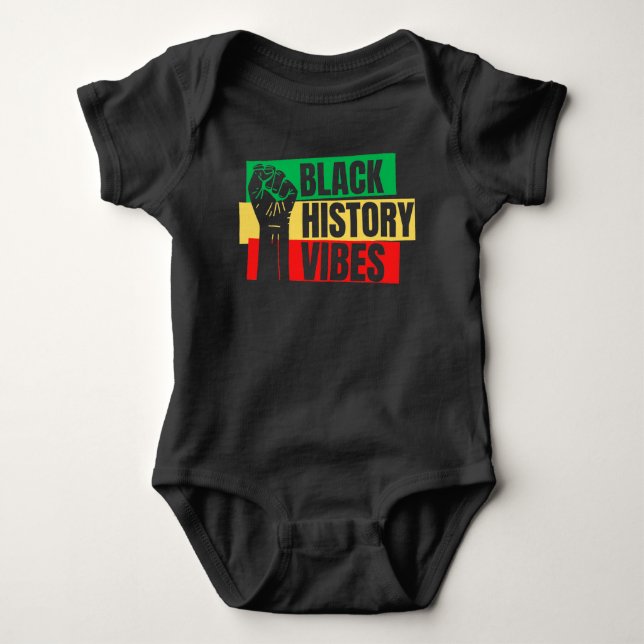 Black History Vibes Melanin Infant Pojke Girls T Shirt (Framsida)