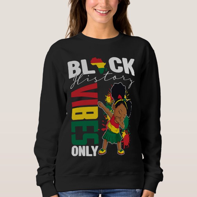 Black History Vibes Only BHM BLM Little Dabbing Me T Shirt (Framsida)
