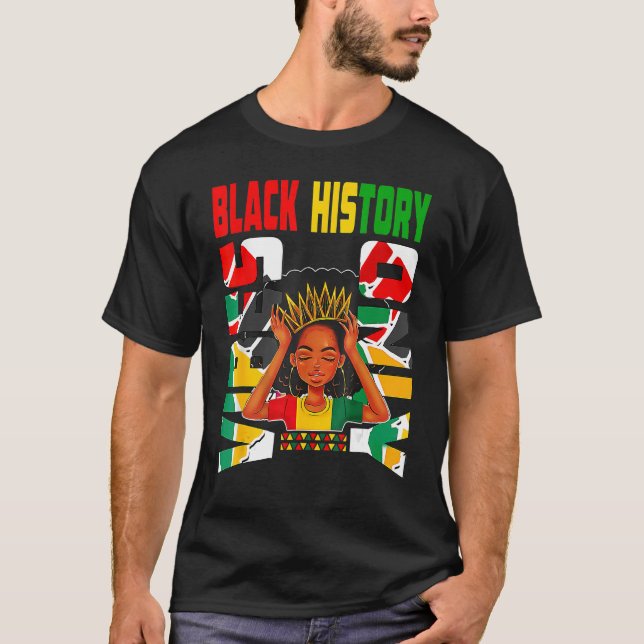 Black History Vibes Only Melanin Princess Black Gi T Shirt (Framsida)