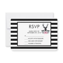 Black Hjort Head w/ Rosa Flower Bouquet OSA