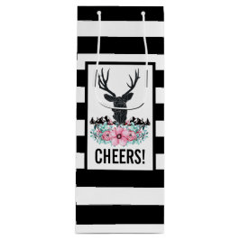 Black Hjort Head w/ Rosa Flowers & Mountains