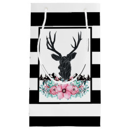 Black Hjort Head w/ Rosa Flowers & Mountains