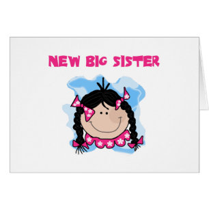 Black HLED Girl New Big Sister Hälsningskort