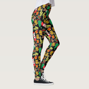 Black - Ho Ho Santa Leggings