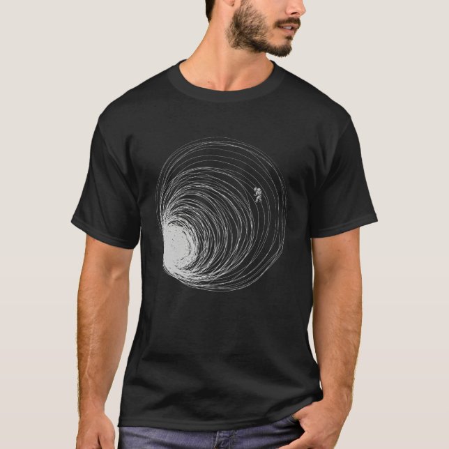 Black Hole Astronaut Lost Space Illustration Unive T Shirt (Framsida)