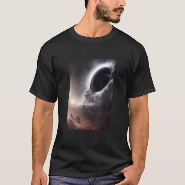 Black Hole In A Galaxy Universe Space Science T Shirt (Framsida)