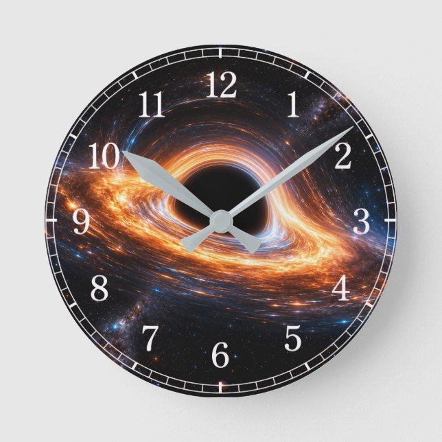 Black Hole Wall Clock — Space-Inspired Design Rund Klocka (Framsida)