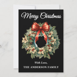 Black Holly Berry-julkrans Julkort