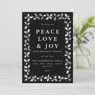 Black Holly Peace Kärlek + Joy Julkort
