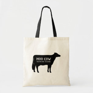 Black Holstein Cow Silhouette Anpassningsbar Farm Tygkasse