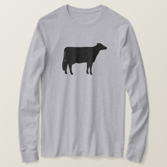 Black Holstein Cow Silhouette T Shirt (Design framsida)