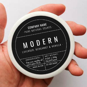 Black Homemade Candle Product Label Stickers Runt Klistermärke