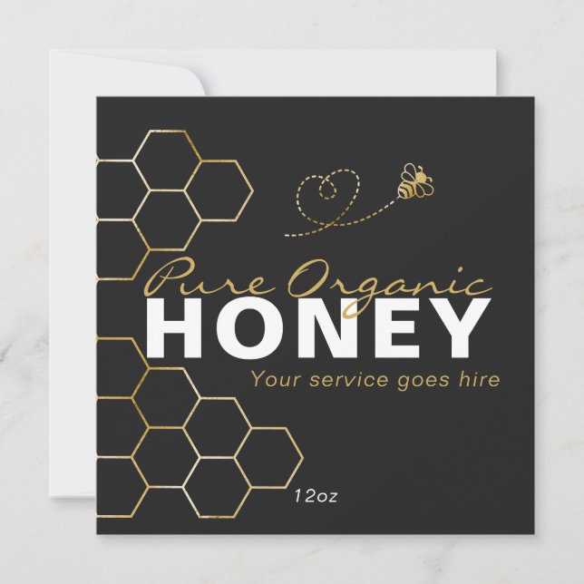 Black Honey Beed Honeycomb Product Care Insert  Julkort (Framsida)