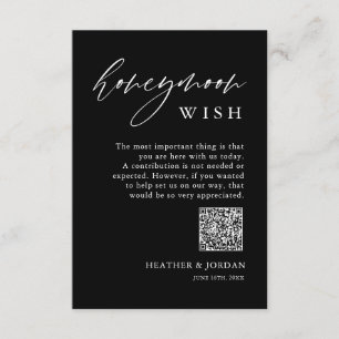 Black Honeymoon Wish QR Wishing-brunnsutrymme Tilläggskort