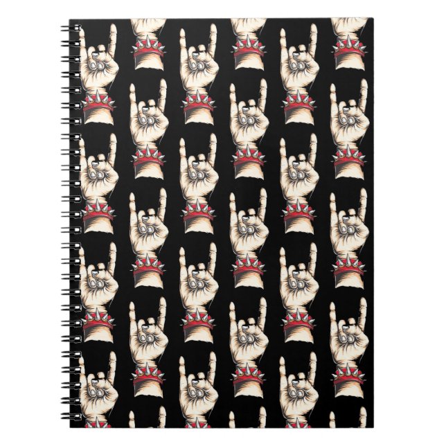 Black Horns Up Anteckningsbok (Framsidan)
