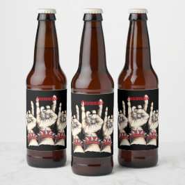 Black Horns Up Ölflaska Etikett