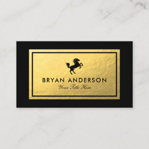 Black Horse - Affärskortet Faux Gold Foil Visitkort