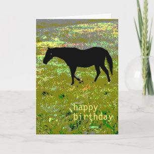 Black horse Birthday Kort
