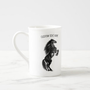 Black Horse Bone China Mugg Gift med Anpassningsba Benporslin Mugg