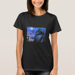 Black Horse Butterflies Ro T Shirt