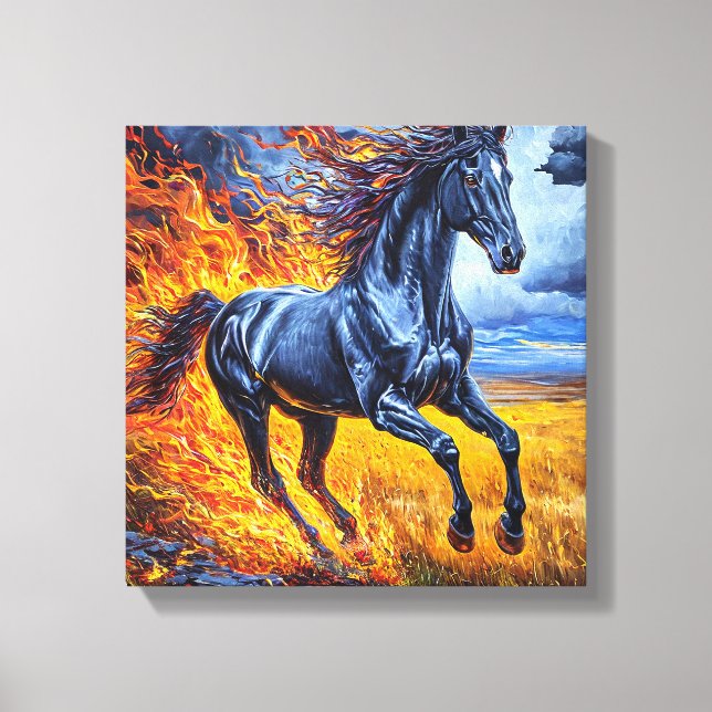 Black Horse Canvastryck (Framsida)