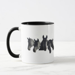 "Black Horse Collage" Mugg