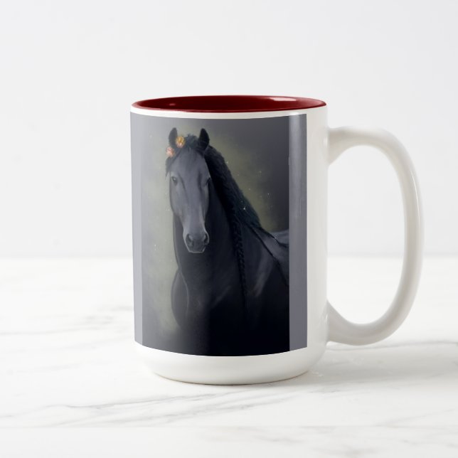 Black Horse Friesian - Coffee Mugg, Kopp (Höger)