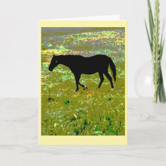 Black horse graphic art card kort