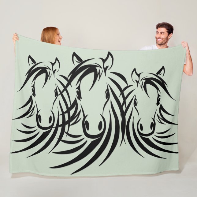 Black Horse Grönt Fleecefilt (På plats)