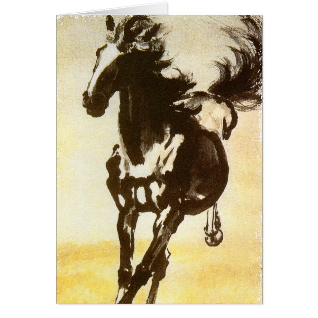 Black Horse Hälsningskort (Framsidan)